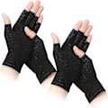 Miniatyrbillede 1 af 5: 2 par artritis handsker unisex trykhandsker fingerløse handsker åndbar Lmell gave