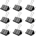 Miniatyrbillede 1 af 5: 12 stk. Clips, 25mm Små Binderclips, Sorte Foldback Clips Metal Stationary Clamp
