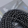 Miniatyrbillede 2 af 4: 1 pakke 25m polyester elastisk flettet tråd rør ledninger garn rør mesh bånd vævet reb FIY håndlavet hovedbeklædning armbånd håndværk fremstilling (sort)