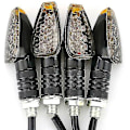 Miniatyrbilde 1 av 4: 4 stk/sett Universal Motorsykkel Led Blinklys Lang Kort Signal Blinklys Gult Tilbehør