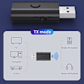 Miniatyrbilde 4 av 5: 4 i 1 trådløs Bluetooth Aux-adapter Bluetooth 5.3 Billadapter Mottaker Sender USB til 3,5 mm Jack Musikk Mikrofon Håndfri Adapter