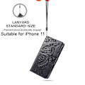 Pikkukuva 5 / 5: iPhone 11 -kotelo, iPhone 11 -kotelo korttipidikkeellä ja jalustalla naisille, tytöille ja pojille, iPhone 11 -lompakkokotelo, söpö, kestävä PU-nahkainen, musta Black for iPhone 11