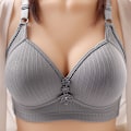 Miniatyrbillede 1 af 9: Plus Size BH Uden Stålring Tynd BH Push Up Løft Bralette Toppe grå grey L 40/90BC