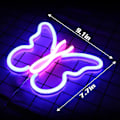 Miniatyrbillede 4 af 5: Butterfly Neon Skilte Lys Til Piger Soveværelse Væg Dekoration, Led Dekorative Lys Batteri Eller Usb P