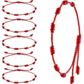 Miniatyrbillede 1 af 5: 6 stk. Sommer String Armbånd Rød Armbånd Rød Snor Armbånd Justerbar Kabbalah Rød