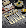 Miniatyrbillede 3 af 4: Guld middagsgaffel 6 stk., rustfrit stål 20,5 cm gafler guld titanium belægning bryllupssølv, guld gafler sæt af 6