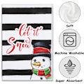 Miniatyrbild 2 av 5: 4-pack Jultema Kökshanddukar Set, Diskhanddukar för Julkök, Matlagning, Bakning, Grillning (Snögubbe)
