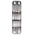 Kompakt bestickorganisatör för kökslåda Silverware, bestickbricka, kökslåda bestickorganisatör Grå