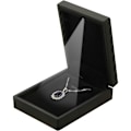 Miniatyrbillede 1 af 5: LED Lys Vedhæng Halskæde Gaveæske, Fløjl Smykke Opbevarings Display Etui til Frieri Forlovelse Bryllupsdag (Sort)