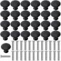 25-pack skåpsknoppar för badrum, skåp, byrålådor, möbler (30 mm)