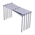 Miniatyrbillede 1 af 5: Spare Rib Holder, Pottelids Holder Foldbar Opvaskstativ Opbevaringsarrangør Holder Pottepande Med Tilbagetrækkelig Til Køkken (2 stk., Sølv)