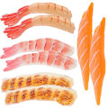 Miniatyrbild 3 av 3: 8 st konstgjord sushi falsk mat simulering realistisk nigiri falska laxskivor