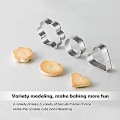 Miniatyrbilde 3 av 5: Metallkakeformsett, minikakeform for baking (12 stk runde hjerteformede stjerneformede kakeformer)