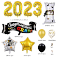 Pikkukuva 4 / 4: Vuoden 2023 valmistujaisjuhlan koristetarvikkeet - Onnitteluballoonit lateksista ja folioista