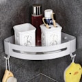 Miniatyrbillede 3 af 5: 2 stk. Slagfri Aluminium Legering Toilet Opbevaringsstativ/Badeværelse Opbevaringsstativ/Hjørnestativ til Hjemme Badeværelse Tilbehør Opbevaring Mat Triangel Kurv
