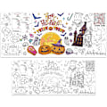Miniatyrbillede 2 af 5: Gigant Halloween Farvelægningsplakat Jumbo Happy Halloween Farvelægningsp papir 72*30 tommer DIY Blankt Kunstbanner Dug