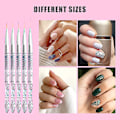 Miniatyrbild 5 av 5: 5 st 7/9/11/15/18 mm nagelborste set, akryl kristall borste nagelkonst nylon borsthuvud nagelverktyg
