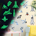 Miniatyrbild 3 av 5: Självlysande stjärnor för tak, Galaxy Rocket Rymdfarkost Väggdekaler för pojkar Småbarn Barn Sovrum Barnkammare Lekrum Väggdekor