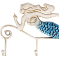 Pikkukuva 5 / 5: Vintage-seinäkoriste, merenneito, metallinen avaimenkoukku, 1 kpl