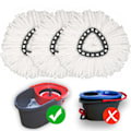 Miniatyrbillede 1 af 5: Mop Hovederstatning [ 3 Pak ] Mop Refills Kompatibel med Triangle Spin Mop, Dyb Rengøring Maskinvaskbar og Nem at Udskifte
