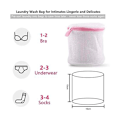 Miniatyrbilde 5 av 5: BH-vaskeripose, vaskeripose laget av nettingstoffsett, gjenbrukbar vaskeripose, 10 rosa