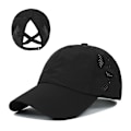Miniatyrbild 2 av 5: Womens Criss Cross Ponytail Baseball Cap Justerbar Hög Messy Bun Snabbtorkande Mössor för Utomhussporter Resor