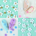 Miniatyrbillede 2 af 5: 3D Blomster Negle Charms Til Akryl Negle, 6 Gitre 3D Negle Blomster Rhinestone Kirsebærblomst