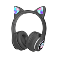 Pikkukuva 1 / 5: Lasten kuulokkeet mikrofonilla/rgb-led-valolla, Bluetooth-kuulokkeet /koulu/älypuhelin - musta