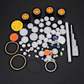 Miniatyrbild 4 av 5: 78 st plast kugghjul axelhylsor remhjul rem orm fäste ställ kits kugghjulssats rem axel diy set (#1)