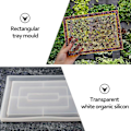 Miniatyrbillede 3 af 5: Harpiksform i silikone, stor rektangulær rullebakkeforme til epoxyharpiks, harpiks serveringsbrætform W