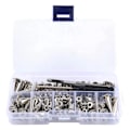 Miniatyrbild 3 av 5: 70 set Silver Blandade Former Nitar och Dubbar Konformade Nitar Lädernitar Kit för Kläder Skor B silver, A