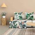 Miniatyrbilde 4 av 5: 4 utendørs puter for hagemøbler hageputer lin grønne putetrekk 18x18 tommer sofa