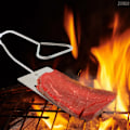 Miniatyrbild 2 av 5: Grillspatel och tång i ett - Spatel och tång 2 i 1 Platt Spatel Metalltång för matlagning Lång Spatel för grillning - Grilltång