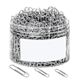 Miniatyrbillede 1 af 5: 760 stk. assorterede Drawdart papirclips, sølv, store 2 tommer, mellem 1,3 tommer og små 1,1 tommer