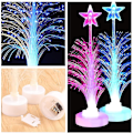 Miniatyrbild 2 av 4: Led Mini Julgran Färger Ändrar Fiberoptisk Julgran Med En Stjärna Batteridriven Bordsjulgran Led Nattljusgran För Julhelg