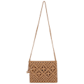 Miniatyrbild 1 av 7: Handvävd Crossbody-väska i halm för kvinnor, bohemisk strandväska med axelrem, tofsar och dragkedja khaki