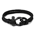 Miniatyrbillede 2 af 5: 2 sorte nautiske armbånd til mænd, håndlavede af nylonreb, flettede