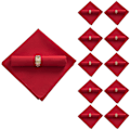 Miniatyrbillede 1 af 4: 10 stk. 48x48cm polyester stofservietter til restaurant bryllup banket middagsfest, stor rød