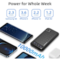 Miniatyrbilde 3 av 5: 10000mAh Powerbank - Dobbel USB & USB-C Bærbar Lader for iPhone/Huawei/Samsung