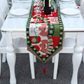 Miniatyrbillede 2 af 5: Glædelig Jul Bordløber, Rensedyr Snefnug Juleduge til Hjemmefest Jul 14 x 71 Tommer-2stk