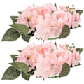 Miniatyrbillede 1 af 4: 2 stk. Kunstig Rose Krans Lys Kranse Ringe Bryllup Bordplade Krans Dekoration
