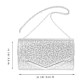 Miniatyrbilde 3 av 3: Aftenveske Håndveske Bryllupsfest Melding Veske Clutch Veske Pung Enkel Kjedeveske for Kvinner Damer(Sølv)