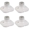 E27 LED Glödlampssockel med Fäste, Vit, Väggmonterad, Kompatibel med Philips, AC 220-250V, för Hallar, Trappor, Sovrum, Kök