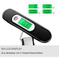 Miniatyrbilde 5 av 5: Bærbar digital bagasjev vekt med bakgrunnsbelyst LCD-skjerm, tarafunksjon, praktisk for reiser