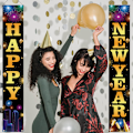 Miniatyrbilde 3 av 5: Happy New Year Banner 2025, 1 par 71x12 tommer Happy New Year, Happy Year Fackdrop Veranda vegg hjemme