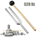 Miniatyrbillede 2 af 5: 528 Hz Stemmegaffel Healing Afslapningsværktøjer Med Silikonehammer Rengøringsklud Opbevaringspose