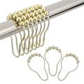 Miniatyrbilde 3 av 4: 12 stk. Fem perler gresskar krok ring rustfritt metall gardin ring spenne hengende dusjgardin gull krok dusjgardin ring