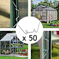 Miniatyrbillede 3 af 5: 50 stk. rustfrit stål drivhus W-klemmer fjedertråd glasramme fastgørelsesklemme