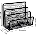 Miniatyrbilde 3 av 5: Postsortering, svart postkurv i mesh, kontorbrevholder med 3 rom (svart)