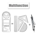 Miniatyrbillede 4 af 5: 2 stk. Multifunktionelle tegneredskaber Geometriske lineal Geometriske tegne skabeloner Gave